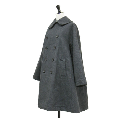 23秋冬 丸襟 メルトン ロング コート RL-C006 / ダブル オーバーサイズ Aライン