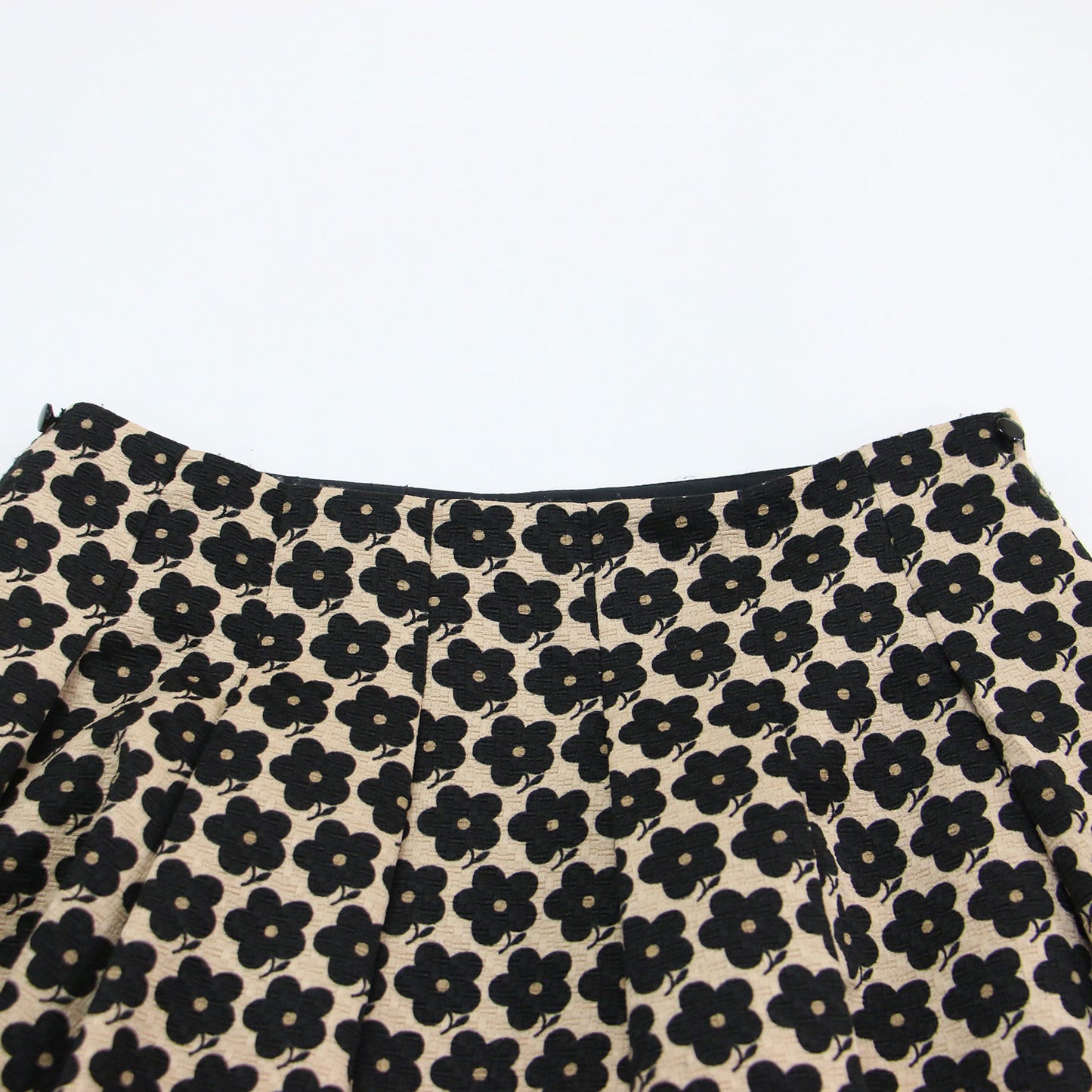 花柄 タック スカート / ミディ丈 フレア