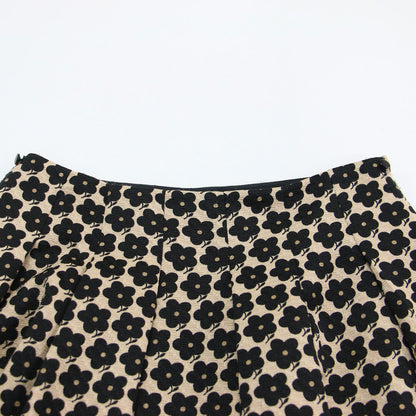 花柄 タック スカート / ミディ丈 フレア