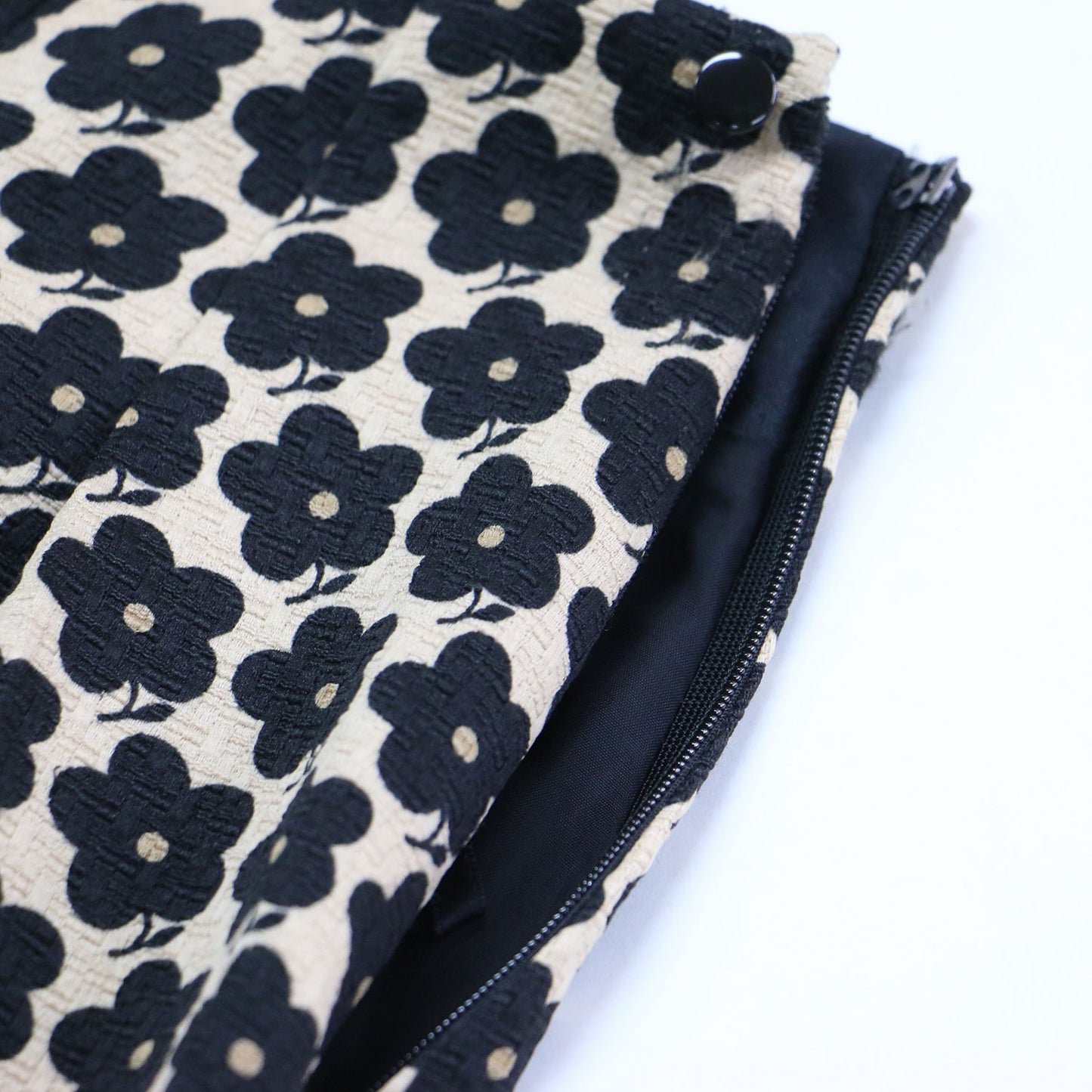 花柄 タック スカート / ミディ丈 フレア