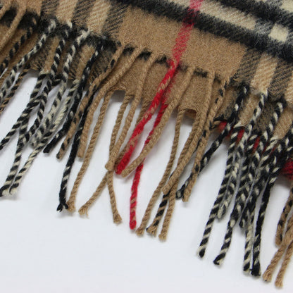 ノバチェック カシミヤ マフラー / ストール フリンジ