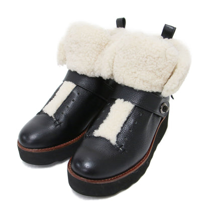 ボア付き レザー ショート ブーツ / URBAN HIKER SHEARLING POP プラットフォーム 厚底