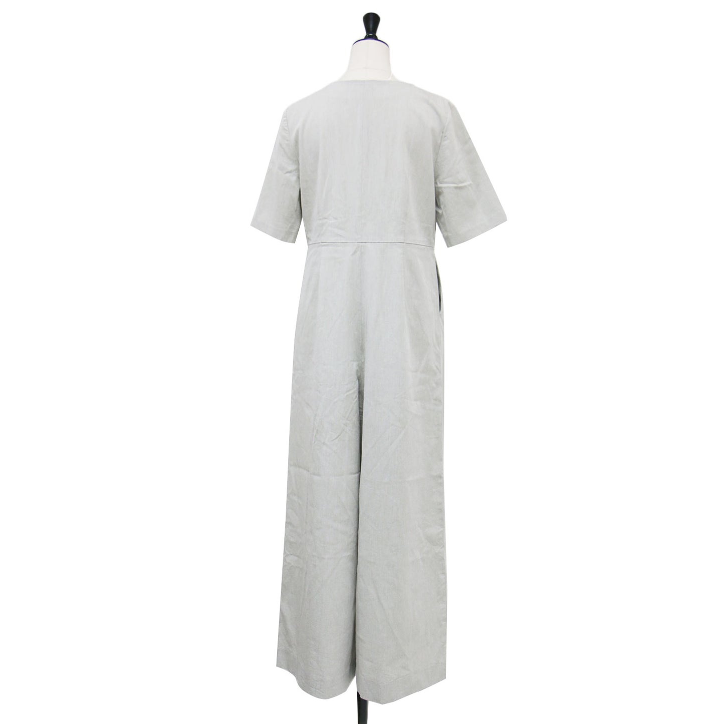 22春夏 麻混 ライトモード サロペット / オールインワン 半袖 Vネック ワイド ストレッチ リネン