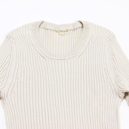 25春夏 コットン リブ ニット / COTTON RIB KNIT プルオーバー 長袖 クルーネック