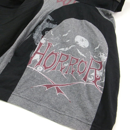 Tシャツ 再構築 ドッキング ワンピース JQ-O017 / ミディ丈 ノースリーブ クルーネック リメイク カットソー素材