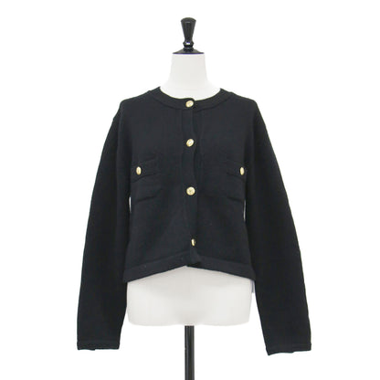 22秋冬 カシミヤ ニット ジャケット / cashmere ブレザー カーディガン ショート丈 クルーネック
