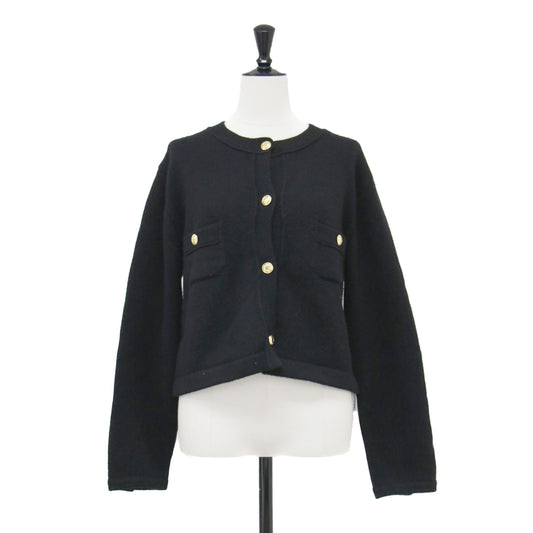 22秋冬 カシミヤ ニット ジャケット / cashmere ブレザー カーディガン ショート丈 クルーネック