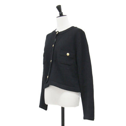 22秋冬 カシミヤ ニット ジャケット / cashmere ブレザー カーディガン ショート丈 クルーネック