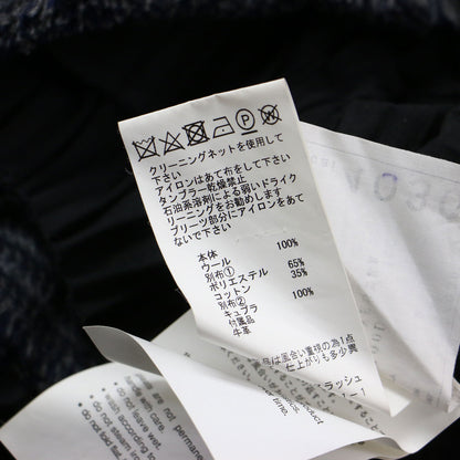 ツイード プリーツ ラップ スカート / Pleat Wrap Skirt-Tweed ミディ丈 コンビ グレンチェック ウール コットン