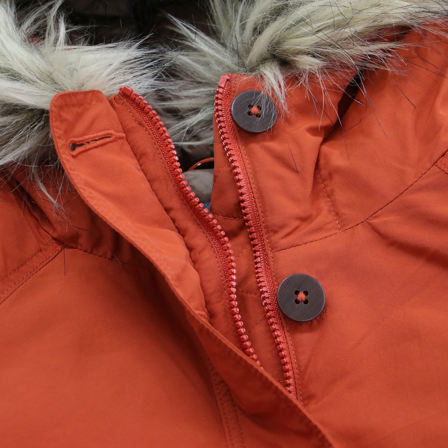 ハスキーコート Women's / ダウン ミドル丈 フード付き フェイクファー ナイロン