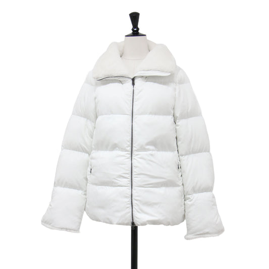 24秋冬 スタンドカラー エコファー付き ダウンジャケット / ARENDELLE BLOUSON PI001949D 12414Z ショート丈 Aライン