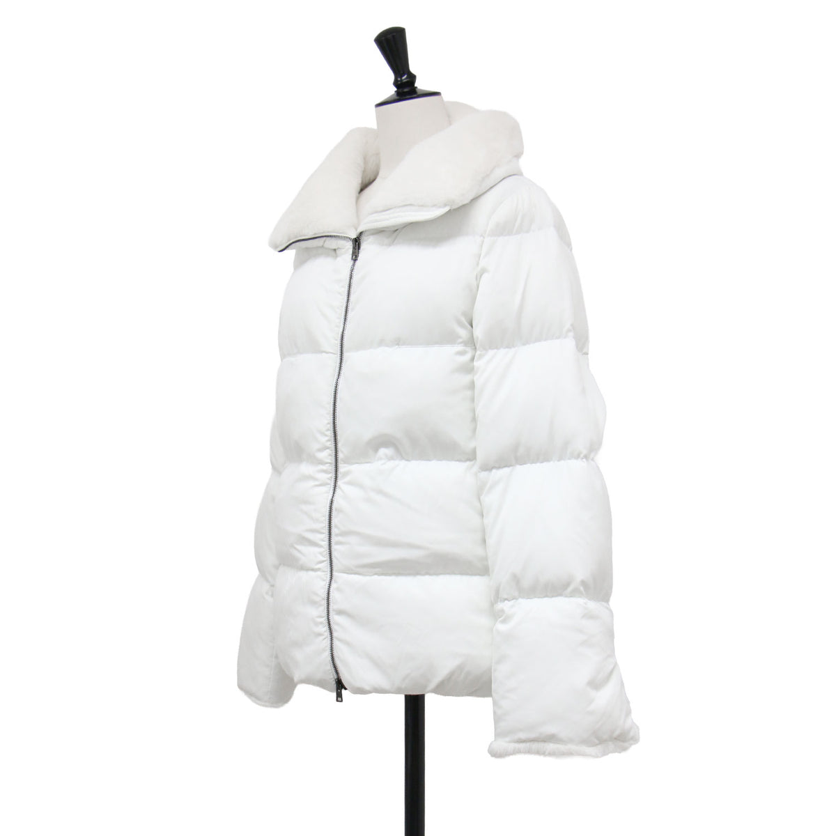 24秋冬 スタンドカラー エコファー付き ダウンジャケット / ARENDELLE BLOUSON PI001949D 12414Z ショート丈 Aライン