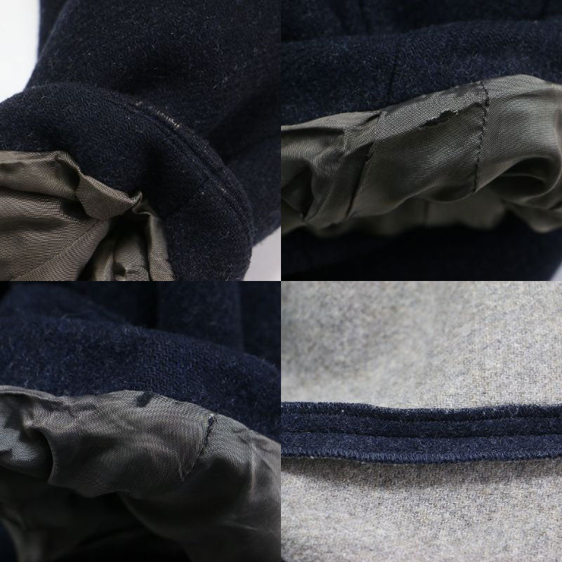 20秋冬 トップメルトンリバー クロップドジャケット / ショートコート 長袖 ワイド ボタンレス ガウン ウール