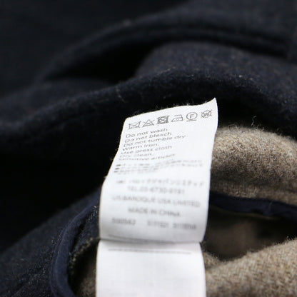 20秋冬 トップメルトンリバー クロップドジャケット / ショートコート 長袖 ワイド ボタンレス ガウン ウール