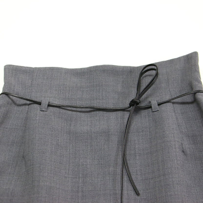 23秋冬 キョウネンロングスカート / タイトスカート バックスリット Iライン レザーベルト ウォッシャブル ウール