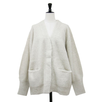 23秋冬 フォックスウール Vネック ニット / カーディガン 長袖 ワイド 比翼ボタン リブ ローゲージ