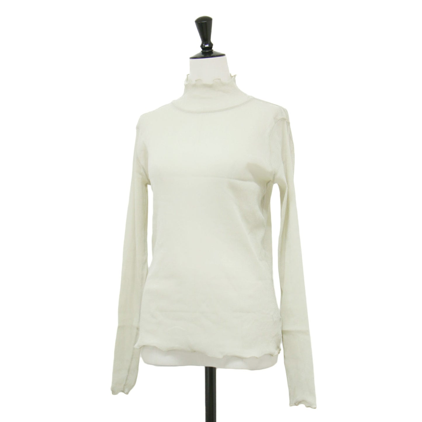 24秋冬 ハイネック ラメ プルオーバー / カットソー 長袖 タートルネック シアー コンパクト