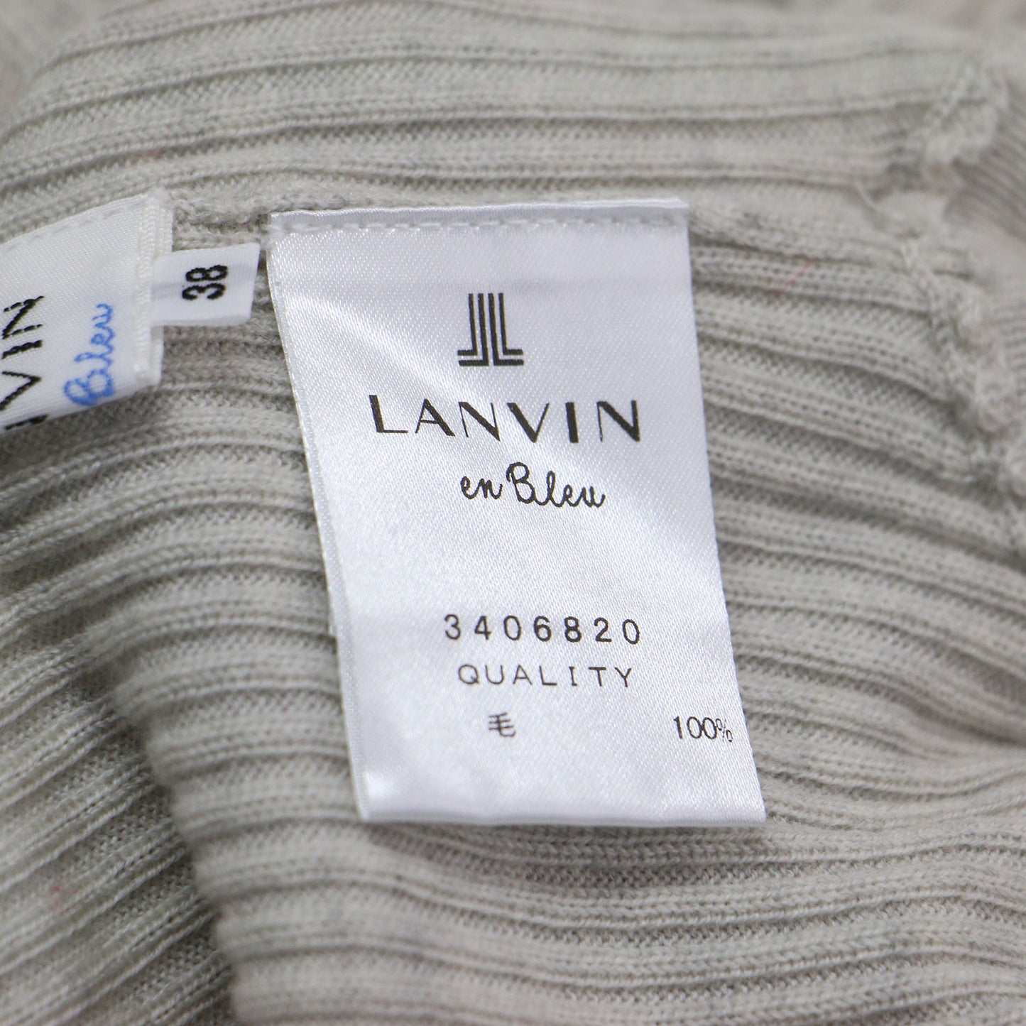 カラーポイント リブ タートル / ニット プルオーバー 長袖 カーブスリット ロゴ 刺繍 ウール