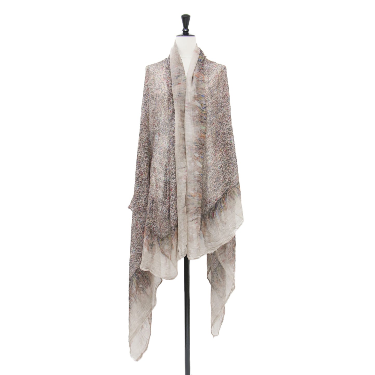 プリント ストール / 大判 薄手 総柄 シルク