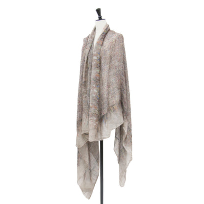 プリント ストール / 大判 薄手 総柄 シルク