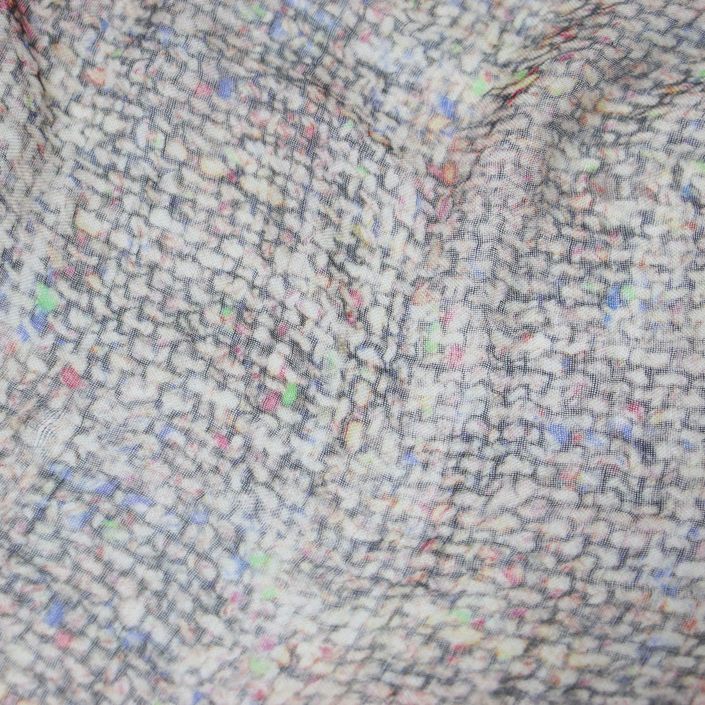 プリント ストール / 大判 薄手 総柄 シルク