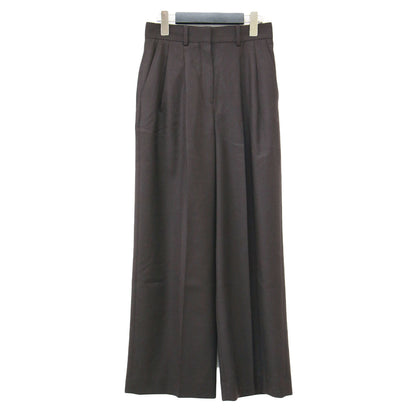 25秋冬 ウール ツータック ワイドパンツ / Sleek Flannel Double Pleat Pant スラックス センタープレス