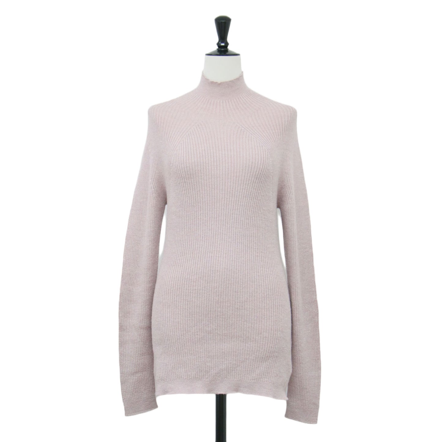 24秋冬 ハイネック リブ グリッター プルオーバー / AGING WOOL RIBNATURE TURTLE NECK ニット 長袖 コンパクト ウール
