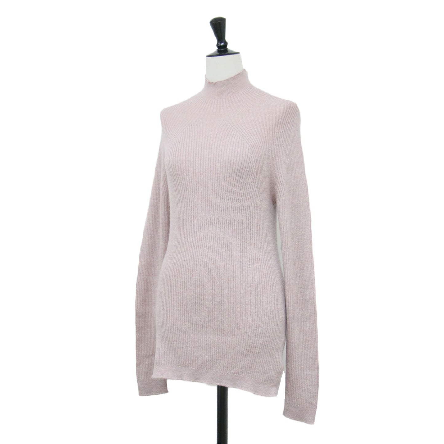 24秋冬 ハイネック リブ グリッター プルオーバー / AGING WOOL RIBNATURE TURTLE NECK ニット 長袖 コンパクト ウール