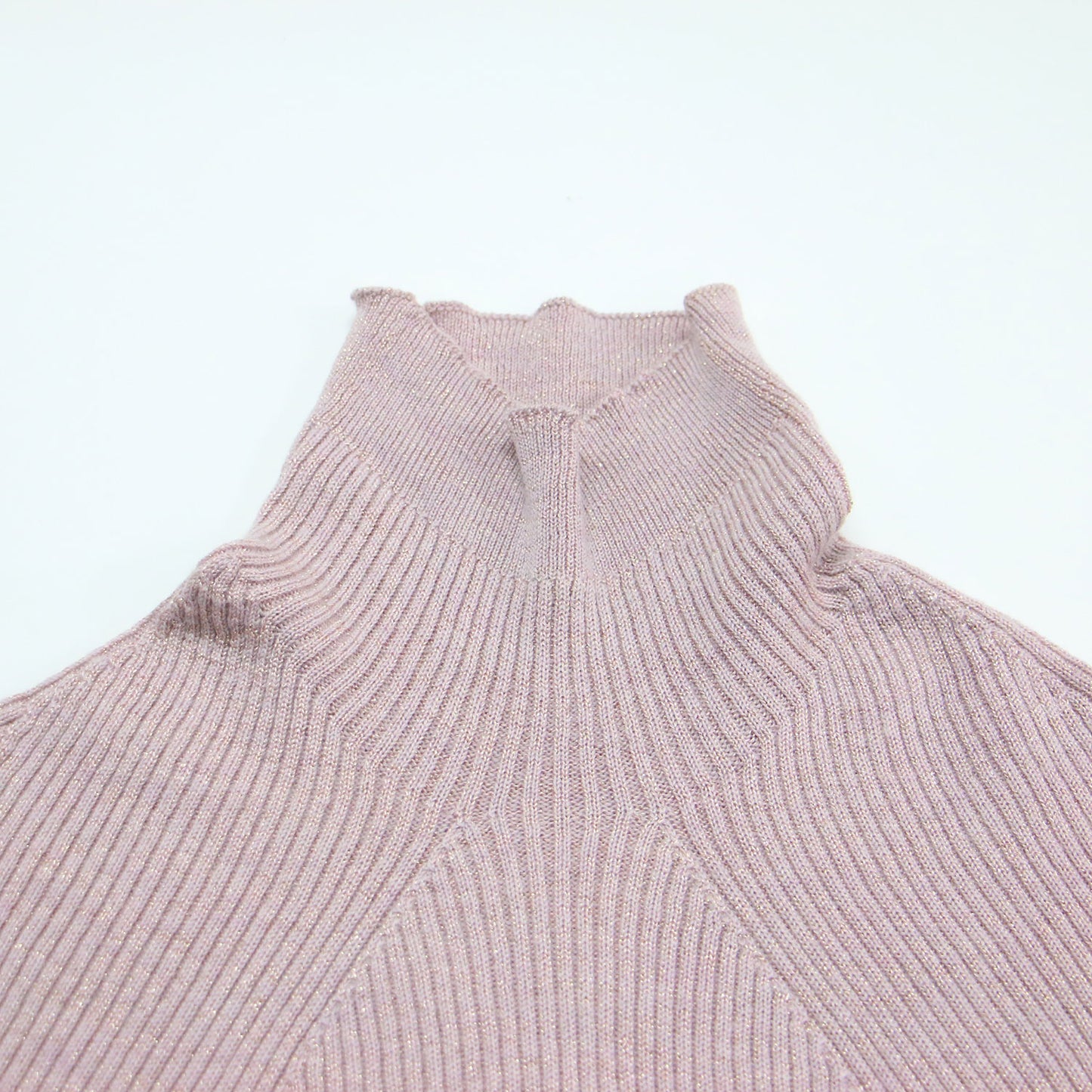 24秋冬 ハイネック リブ グリッター プルオーバー / AGING WOOL RIBNATURE TURTLE NECK ニット 長袖 コンパクト ウール