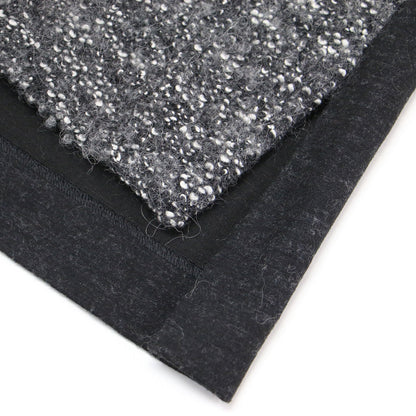 コットン ウール ツイード 切替 プルオーバー / ブラウス 長袖 ドロップショルダー クルーネック スリット