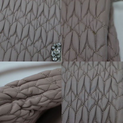 ナッパクリスタル３WAYクラッチバッグ / ハンドバッグ ワンショルダー ビジュー キルティング レザー