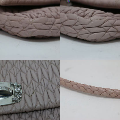 ナッパクリスタル３WAYクラッチバッグ / ハンドバッグ ワンショルダー ビジュー キルティング レザー