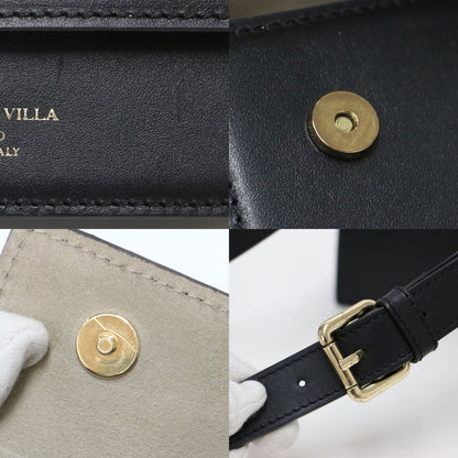 23春夏 レザー スクエア ミニショルダーバッグ / ポーチ 肩掛け クロスボディ ロゴ フラップ