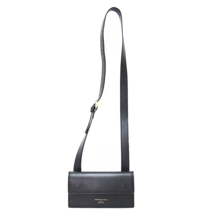 23春夏 レザー スクエア ミニショルダーバッグ / ポーチ 肩掛け クロスボディ ロゴ フラップ