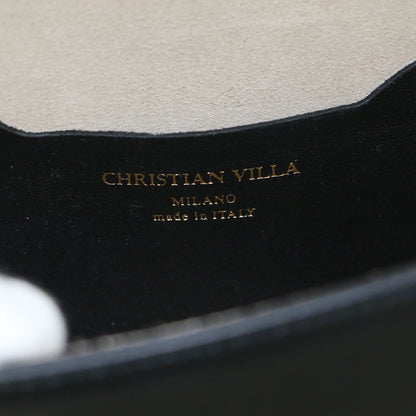 23春夏 レザー スクエア ミニショルダーバッグ / ポーチ 肩掛け クロスボディ ロゴ フラップ