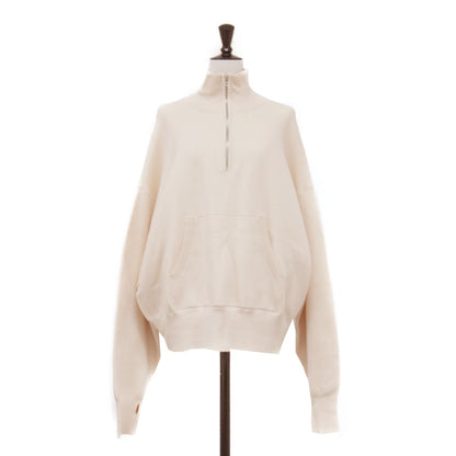 スポンディッシュニット ハーフジップ プルオーバー / ドロップショルダー 長袖 サムホール ハイゲージ ウォッシャブル