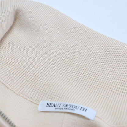 スポンディッシュニット ハーフジップ プルオーバー / ドロップショルダー 長袖 サムホール ハイゲージ ウォッシャブル