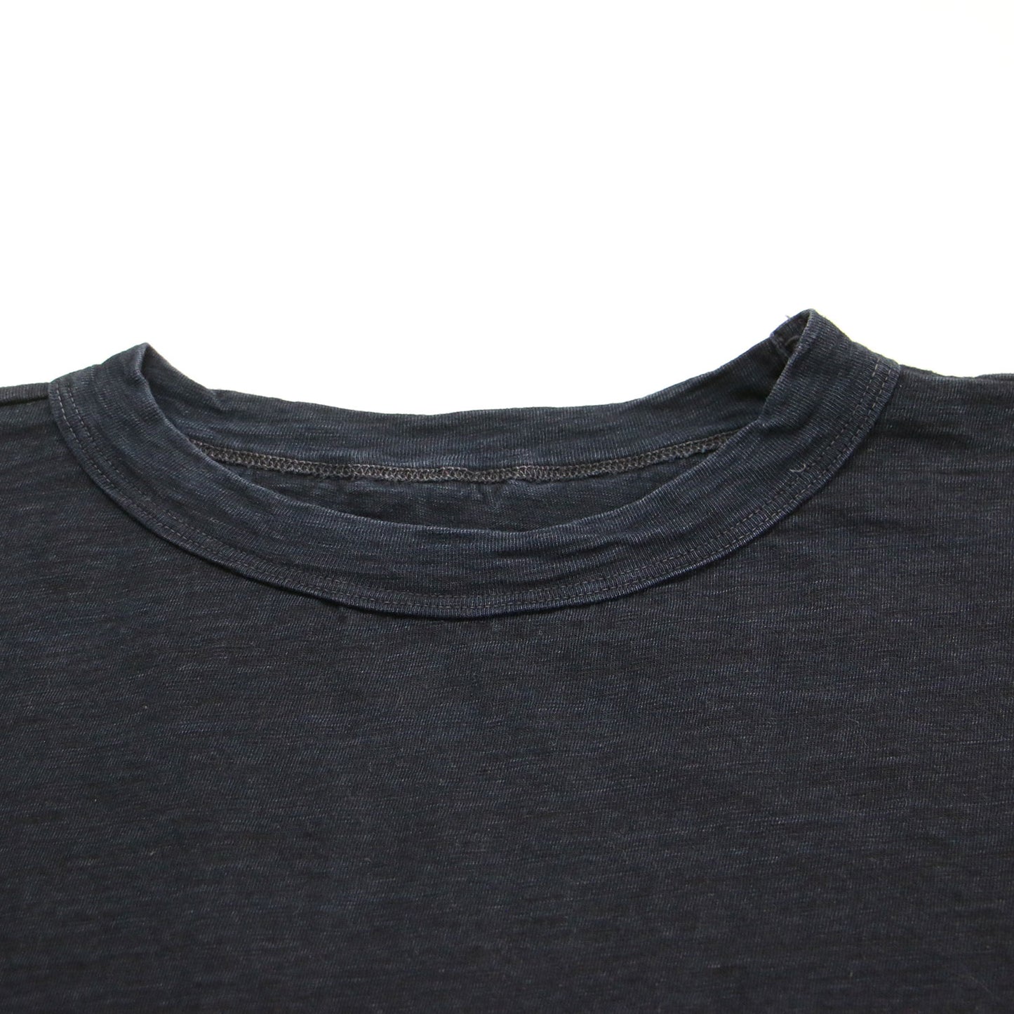 天竺のビッグスリットTシャツ / カットソー 5分袖 クルーネック ワイド コットン