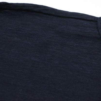 天竺のビッグスリットTシャツ / カットソー 5分袖 クルーネック ワイド コットン