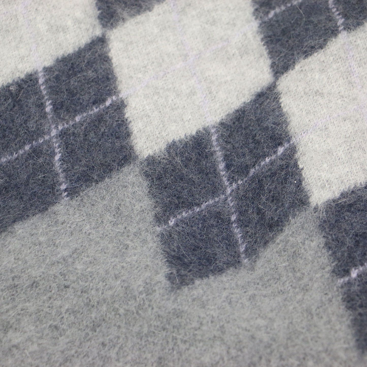 チェック＆アーガイル ジャガード ニット / Vincent et Mireille プルオーバー 長袖 クルーネック コンパクト スリット