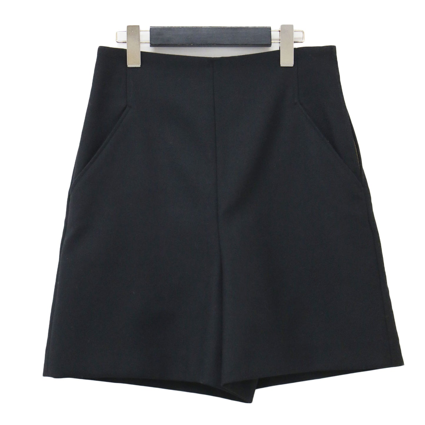 21秋冬 ストレッチ ショートパンツ / 膝上丈 Aライン ジップ ポケット