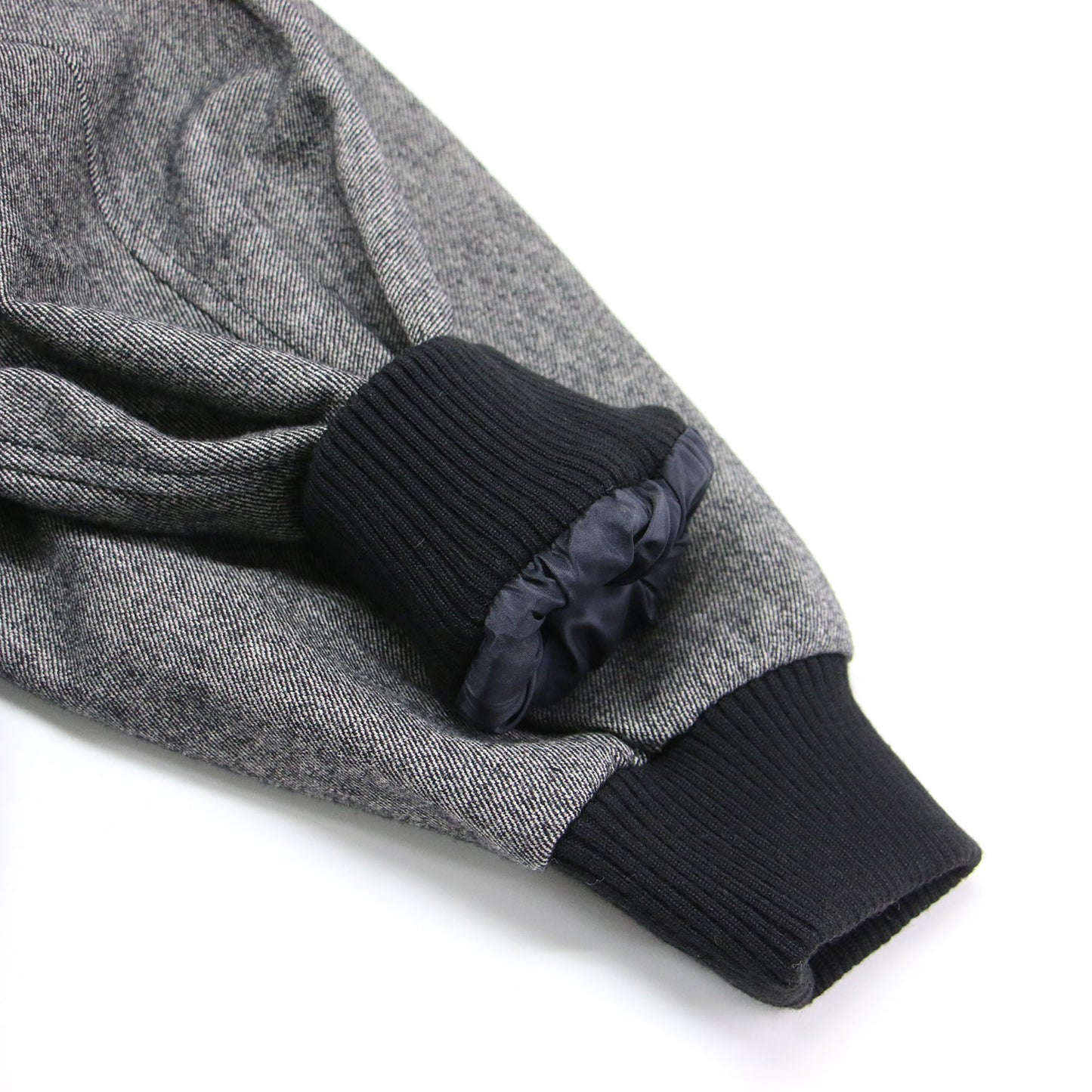 24秋冬 ボンディングツイード スタジアムブルゾン / ジャケット スタジャン ジャンパー コンパクト ジップ リブ