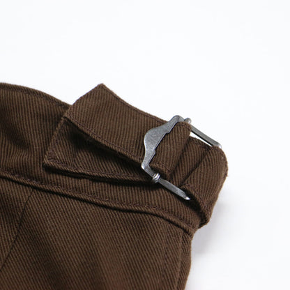 25春夏 ツイル フレアパンツ / ベルト バックル コットン ポリエステル