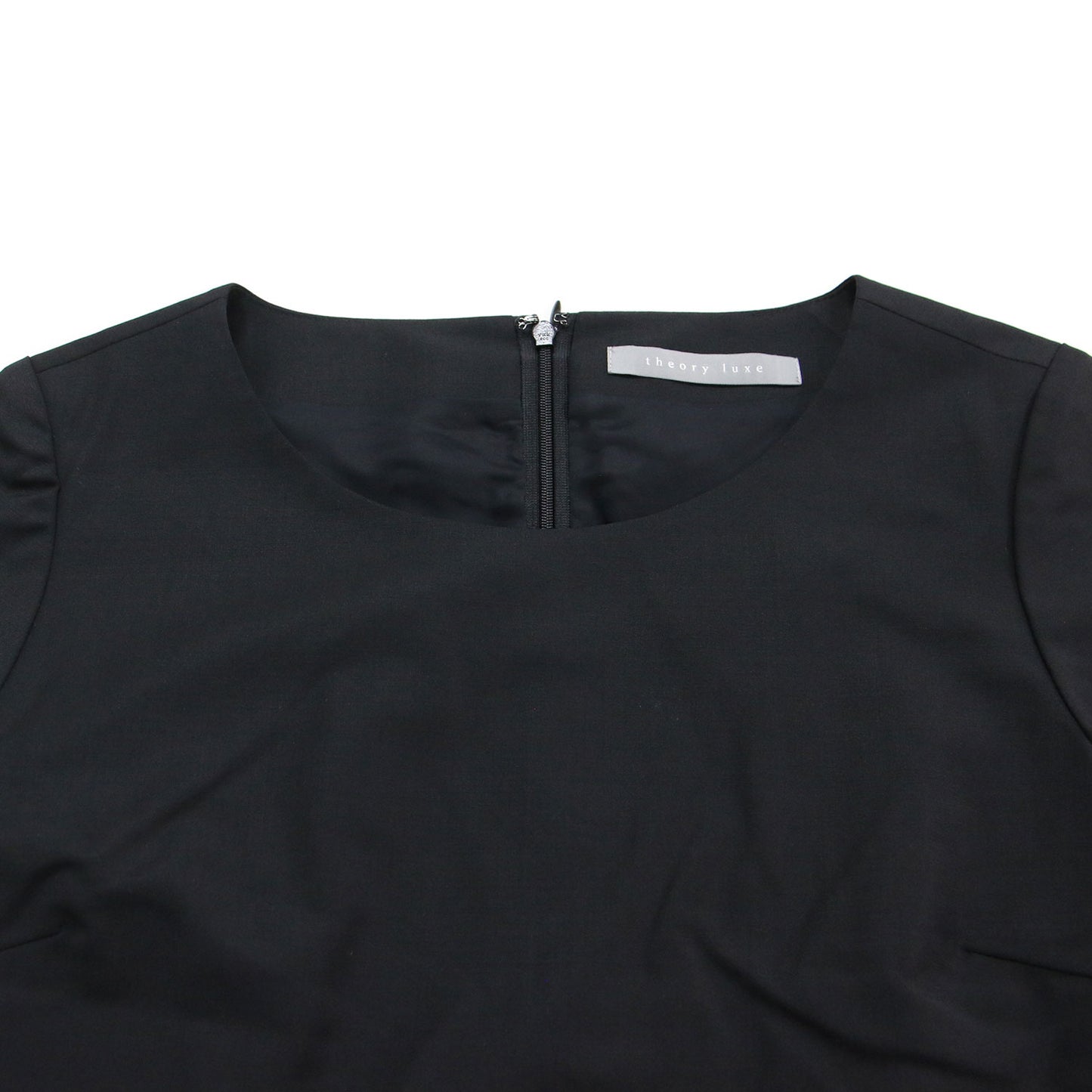 ラップ風 ミディ ワンピース / Executive Anahita フォーマル 半袖 クルーネック タック ストレッチ ウール