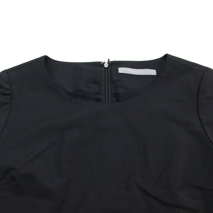 ラップ風 ミディ ワンピース / Executive Anahita フォーマル 半袖 クルーネック タック ストレッチ ウール