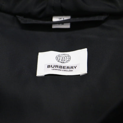 バックロゴ フード付き ナイロン ロング モッズコート / ブルゾン 長袖 Aライン ドローコード ファスナー スナップボタン