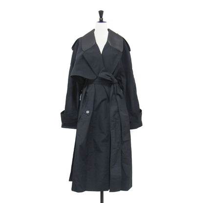 23秋冬 テクニカルフェイル トレンチ / Technical Faille Trench ドロップショルダー 長袖 オーバーサイズ ベルト付き ナイロン コットン レザー