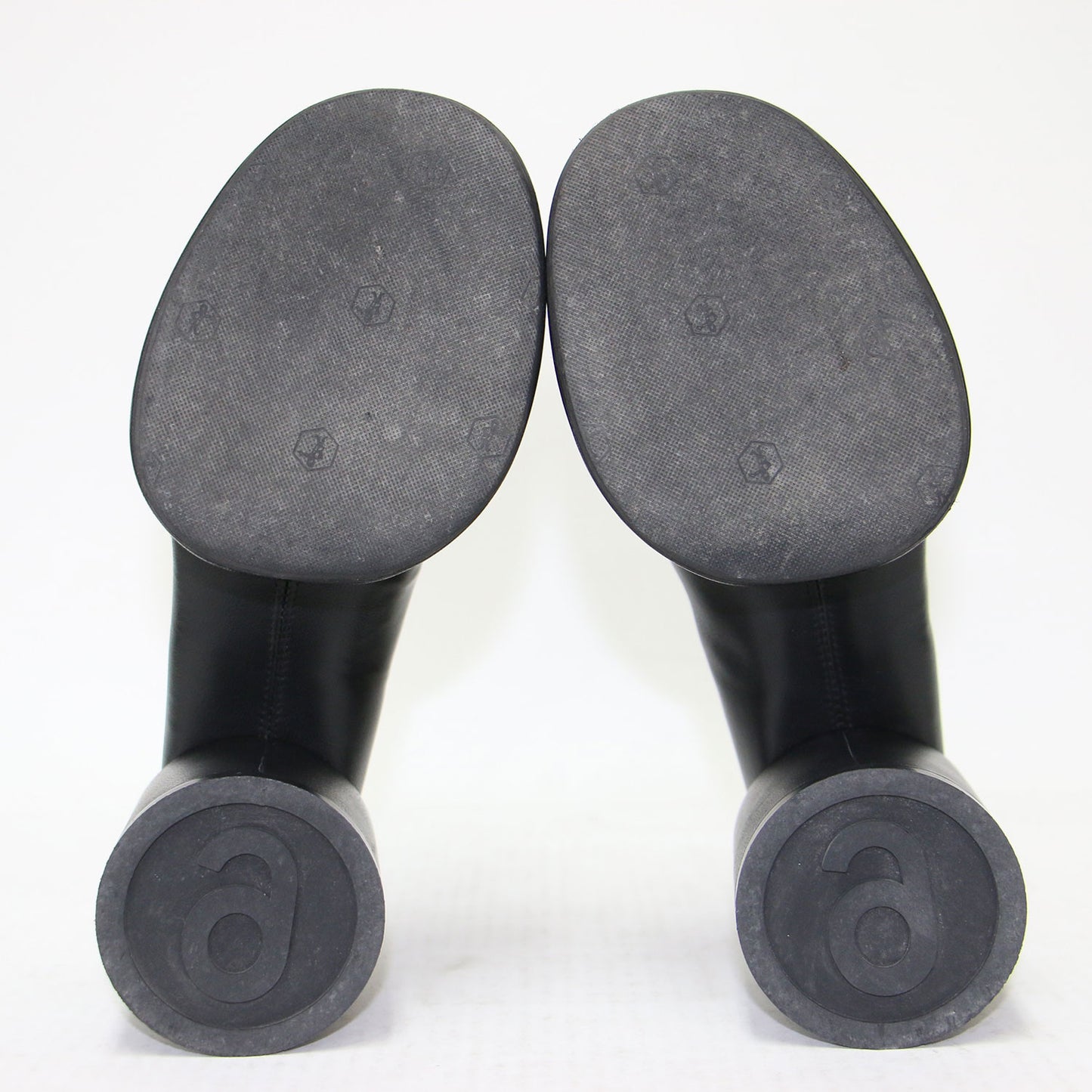 レザー プラットフォーム パンプス / チャンキーヒール ラウンドトゥ ボリュームソール