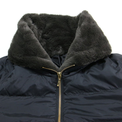 25秋冬 フェイクファー ロング ダウンコート / ジャケット 長袖 ハイネック Aライン ジップダウン