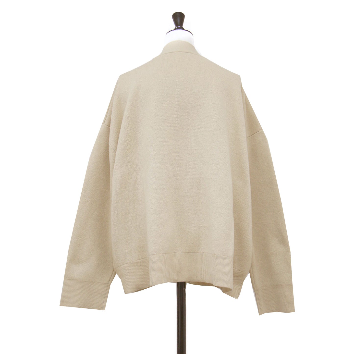モノグラムボタン カーディガン / MONOGRAM BUTTON CARDIGAN ニット 長袖 Vネック ワイド ウール